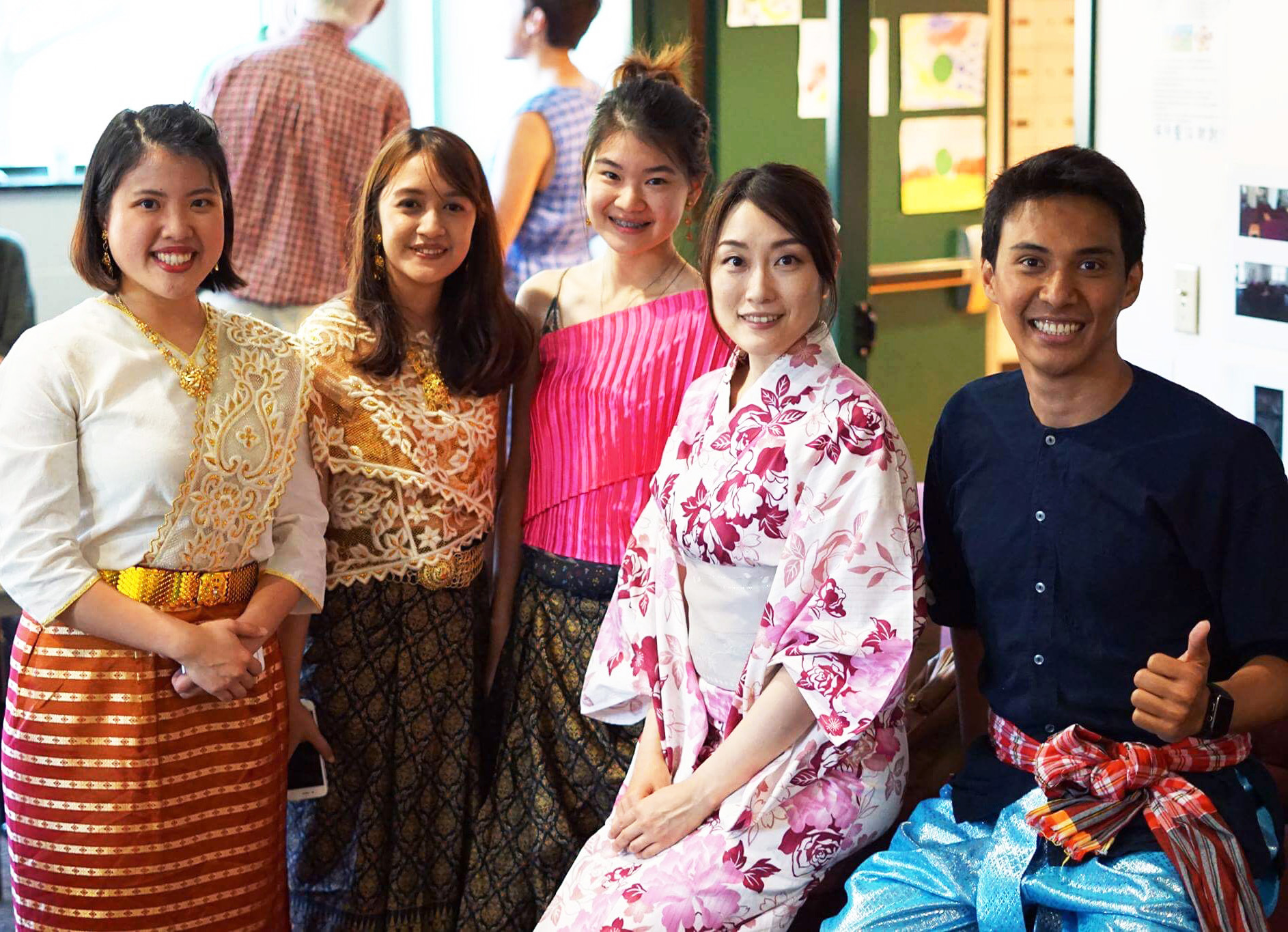 Several EISS students in native dress