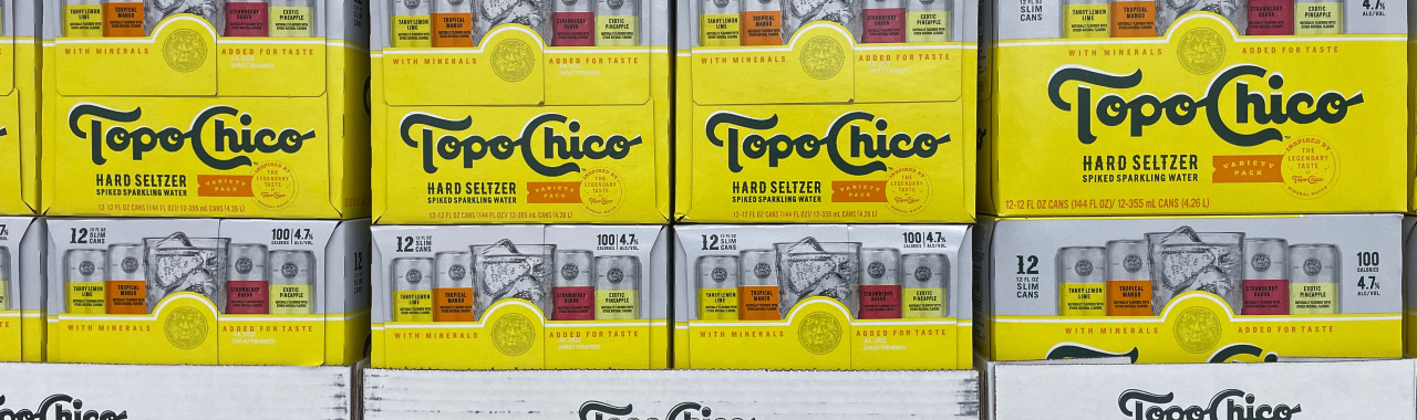 Packs of Topo Chico hard seltzer