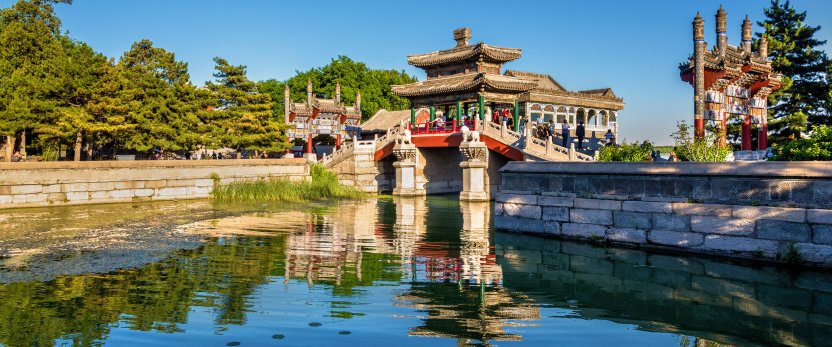 Traditional Chinese bridge at the Summer Palace in Beijing