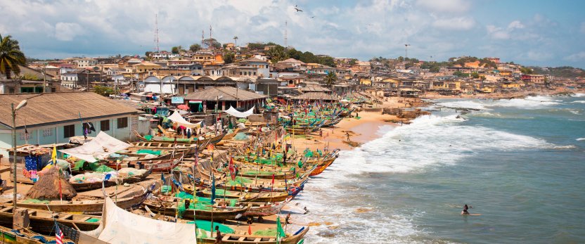 Cape Coast of Ghana on the Atlantic Ocean