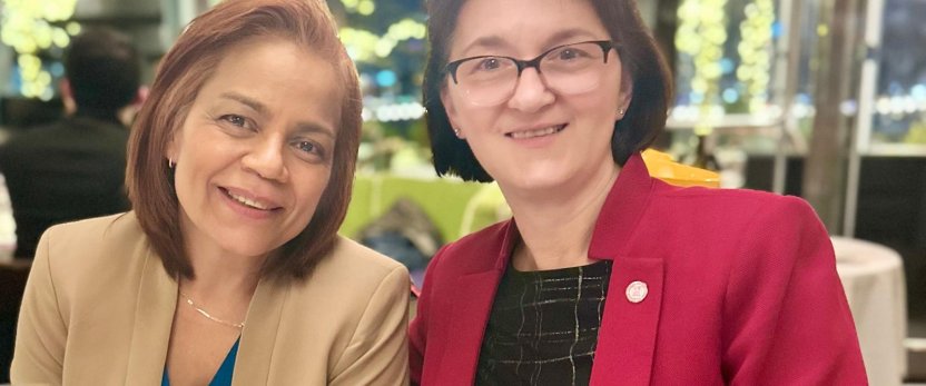 Venezuelan Scholar Under Threat Aleida Sandova with Professor Carmen Moraru.