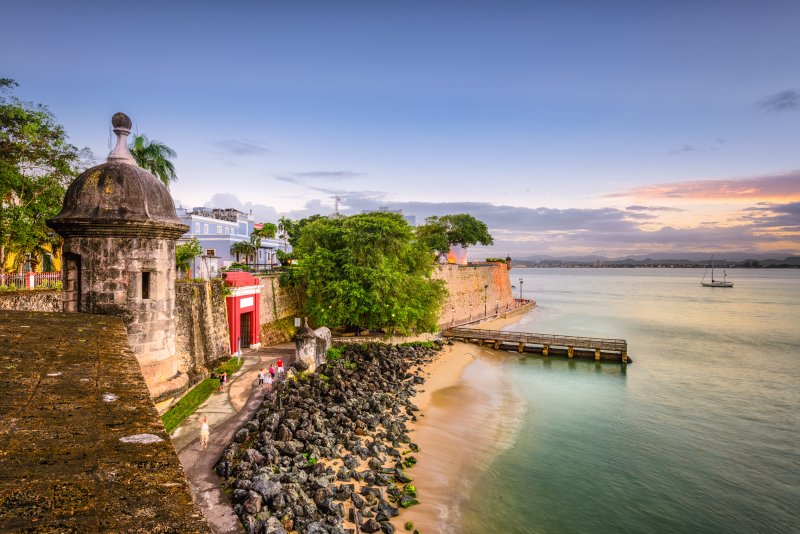 San Juan, Puerto Rico Caribbean coast along Paseo de la Princesa
