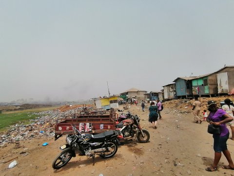 Urban informal settlement in Accra, Ghana