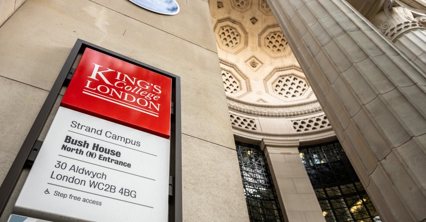 Sign in a King's building identifying Bush House.