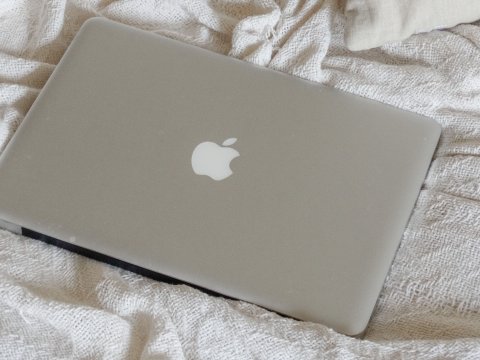 Silver laptop computer