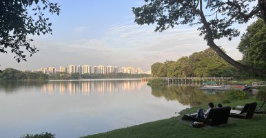 Looking across the water to the city. 