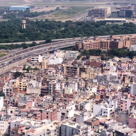 Aerial view of Delhi, India 